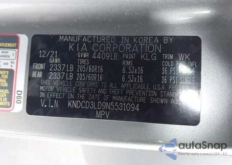 2022 Kia Niro Plug-In Hybrid Ex z USA, uszkodzony, nr VIN KNDCD3LD9N5531094